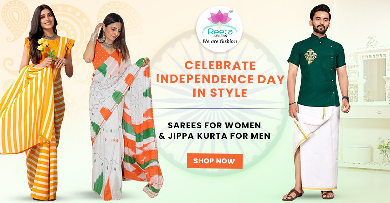 Celebrate Independence Day in Style – Sarees for Women & Jippa Kurta for Men
